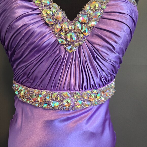 stunning purple beaded/jeweled detailed gown by BLUSH Prom by Alexia - Picture 2 of 15